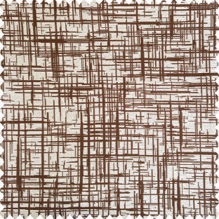 Chocolate brown and cream color texture finished vertical and horizontal lines with thick background polyester main curtain